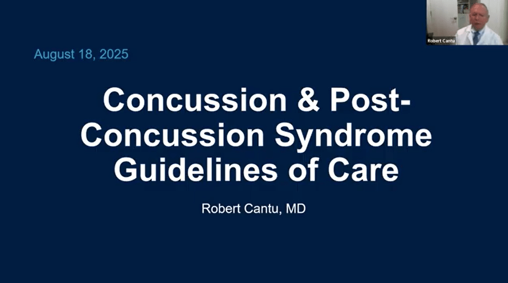 CLF co-founder and Medical Director Dr. Robert Cantu discusses concussion & PCS guidelines of care