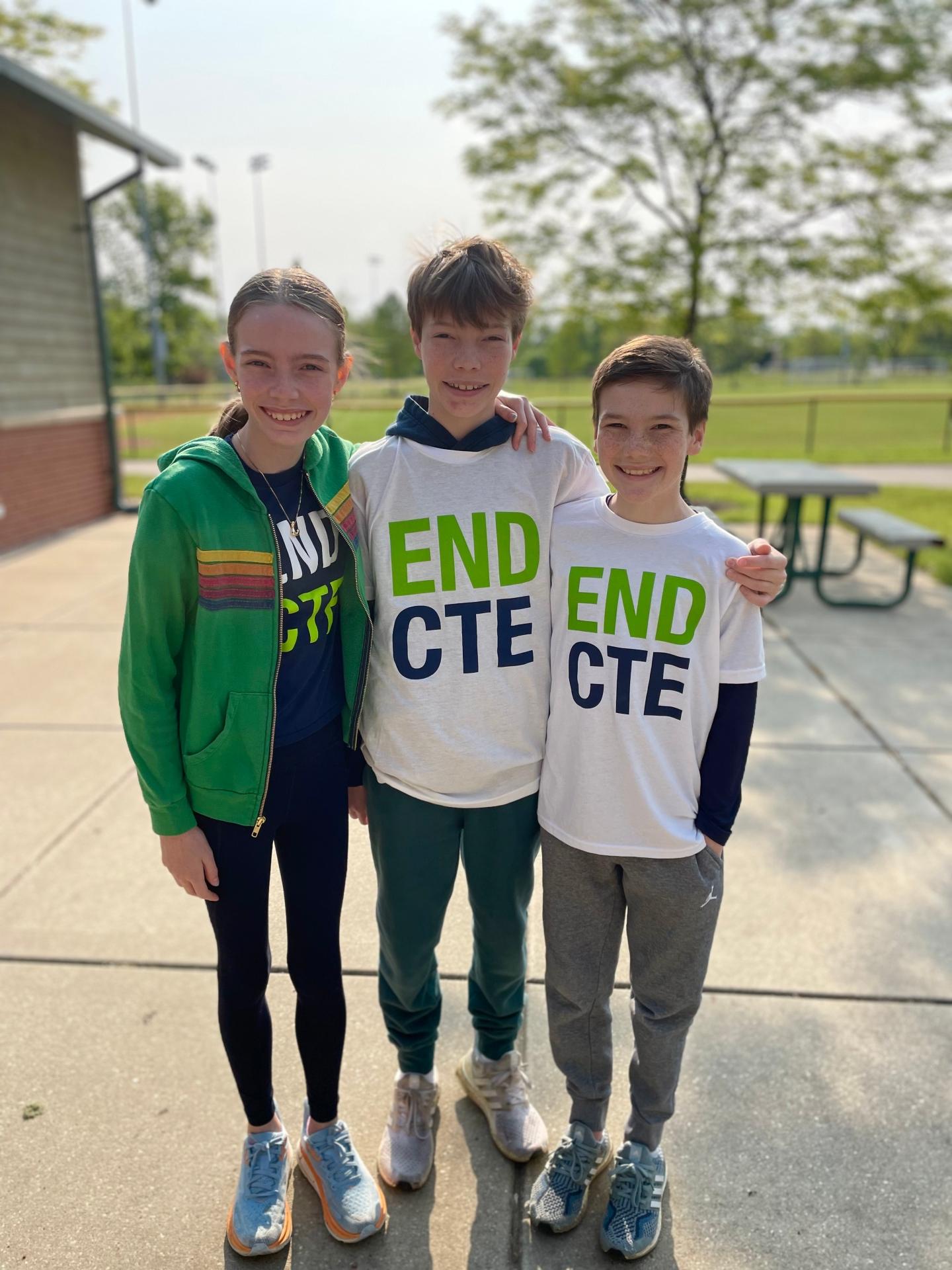 Jack and friends wearing End CTE tshirts