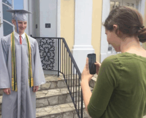 Legacy Donor Liam Roeth in a graduation robe