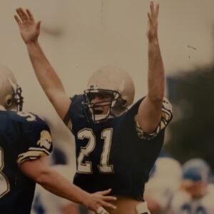 Legacy Donor Tim Zaniboni in his Massachusetts Maritime Academy football uniform