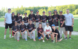 Legacy Donor Tim Zaniboni and his youth baseball team in uniforms
