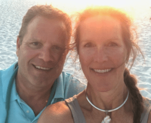 Jim and Caroline Yost on the beach