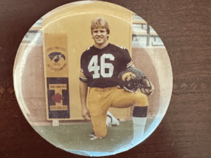 Jim Yost in a his University of Iowa football uniform