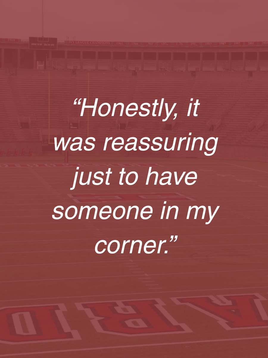 Quote from former Harvard football player Daniel Valenti