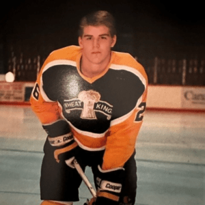 Legacy Donor and former hockey player Cam Brown on the ice
