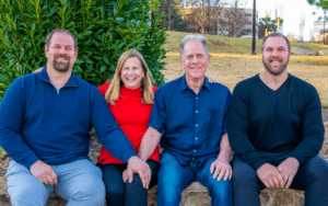 Former NFL brothers Geoff and Mitch Schwartz with their parents